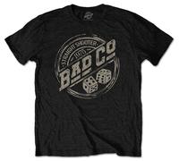 Bad Company 'Straight Shooter Roundel' (Negro) Camiseta - ¡NUEVO Y OFICIAL