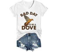 Bad Day to Be A Dove - Camiseta con cuello en V, blanco, XXL