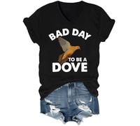 Bad Day to Be A Dove - Camiseta con cuello en V, Negro, L