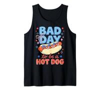 Bad Day To Be A Hot Dog Funny 4th of July BBQ Cookout Camiseta sin Mangas