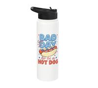Bad Day To Be A Hot Dog Funny 4th of July BBQ Cookout Stainless Steel Insulated Water Bottle