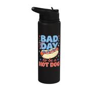 Bad Day To Be A Hot Dog Funny 4th of July BBQ Cookout Stainless Steel Insulated Water Bottle