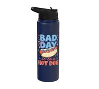 Bad Day To Be A Hot Dog Funny 4th of July BBQ Cookout Stainless Steel Insulated Water Bottle