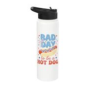 Bad Day To Be A Hot Dog Funny 4th of July BBQ Cookout Stainless Steel Insulated Water Bottle