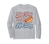 Bad Day To Be A Hot Dog Funny BBQ 4th of July Manga Larga