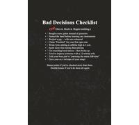 Bad Decisions Checklist Guitar Edition JOURNAL - BLACK: 6 x 9 Blank Wide Lined Notebook - Funny Saying Sarcastic Work Gag Gift for Office Coworkers, Employees, Adults, Boss