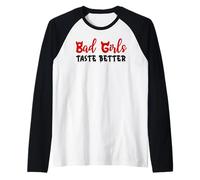 Bad Girls Taste Better Unholy Nun Dark Romance Sexy Women Camiseta Manga Raglan