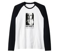Bad Habits Monja - Estética Nerviosa Streetwear Camiseta Manga Raglan