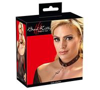 Bad Kitty - collar corazón y cadena (negro-rojo)