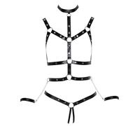 Bad Kitty - set de arneses y esposas tachonadas (negro) - L/XL