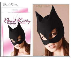 Bad Kitty - Extravagante Gótico Kopf-Maske Im Cat Look Negro