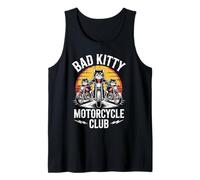 Bad Kitty Motorcycle Club Sarcástico Gatito y Motobike Camiseta sin Mangas