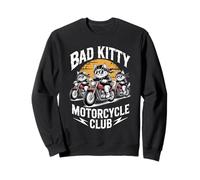 Bad Kitty Motorcycle Club Sarcástico Gatito y Motobike Sudadera