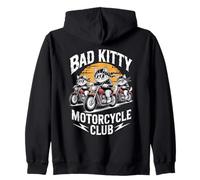Bad Kitty Motorcycle Club Sarcástico Gatito y Motobike Sudadera con Capucha