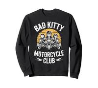 Bad Kitty Motorcycle Club Sarcástico Gatito y Motocicleta Sudadera