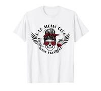 Bad Moms Club Wine Proporcionado moño desordenado cráneo Divertido mamá Camiseta