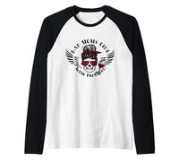 Bad Moms Club Wine Proporcionado moño desordenado cráneo Divertido mamá Camiseta Manga Raglan