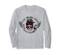 Bad Moms Club Wine Proporcionado moño desordenado cráneo Divertido mamá Manga Larga