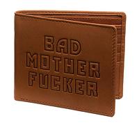 Bad Mother Fucker - Cartera de piel auténtica, color marrón