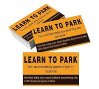 Bad Parking Cards - Tarjetas de estacionamiento ridículas, tarjetas de visita de estacionamiento, etiquetas divertidas de notas de estacionamiento malas, tarjeta de estacionamiento con texto en inglés