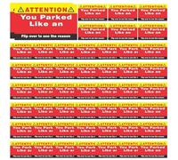 Bad Parking Stickers - 50x Funny You Parked Like An Idiot Cards | Fake Parking Ticket Notice Business Cards With Multiple Cause Checkbox, Prank Car Accessories Gift Stuff For Careless Drivers