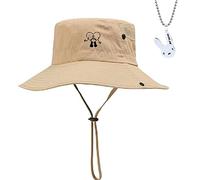 Bad Singer - Sombrero unisex de cubo de conejo con collar bordado de corazón con ala ancha y sombrero de pesca, Beige, Medium