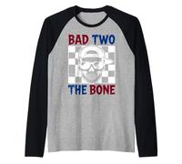 Bad Two The Bone Birthday Halloween Skeleton 2 Years Toddler Camiseta Manga Raglan