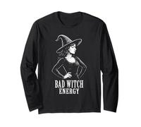 Bad Witch Energy Sassy Halloween Oculto Witchy Wicca Manga Larga