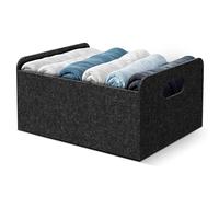 Bada Bing Cesta de fieltro estable en color antracita para estantería y armario - organizador plegable - pequeña cesta plegable para almacenamiento - Caja de almacenamiento de fieltro cesta de