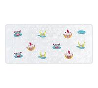 Badabulle B023008 Bergtiere Alfombrilla para baño extralarga, diseño con animalitos, multicolor