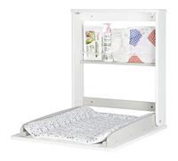 Badabulle Cambiador de Pared Plouf, Plegable y Compacto 67 x 57 x 13 cm, Fácil de Instalar, Colchoneta y Almacenaje Integrados, Hasta 11 kg