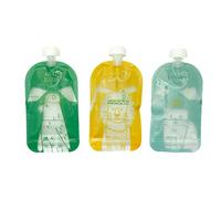 Badabulle Lote de 15 bolsas de comida reutilizables, Transparente