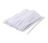 Badafaci 100 Uds., 8mm, 48 Bucles, Bobinas de Encuadernación en Espiral, de Bucle de Anillo, Paso 4:1, Capacidad de 40 Hojas para Papel Tamaño Carta A4 con Plástico (WHITE)