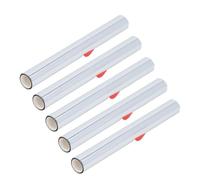 Badafaci 5 Rollos de Papel de Aluminio para Estampado en Caliente, Papel de Aluminio de PU PET para Manualidades, con Acabado Lujoso para Plástico de Madera (SILVER)