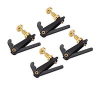 Badafaci Afinadores Finos para Violín, 4 Ajustadores de Cuerdas de Metal con Tornillos Dorados y Carcasa Negra, para Violines Acústicos y Eléctricos 3/4 /