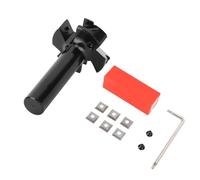 Badafaci Broca de Cepillado con Vástago de 1/2 Pulgada, Broca de Enrutador Aplanadora de Losa de Carburo Cementado para Carpintería, Juego de 12 Piezas con Fácil Reemplazo de Cuchilla para Fresado y