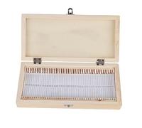 Badafaci Caja de Almacenamiento de Diapositivas de Madera, 50 Uds., Soporte de Muestras de Portaobjetos de Microscopio Preparados de Vidrio Biológico para Colección y Organización de