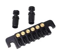 Badafaci Cola de Puente de Guitarra, Pieza de Cola de Tope de Puente Envolvente Reversible con 2 Pernos para Guitarras Eléctricas de 6 Cuerdas Estilo EPI (BLACK)