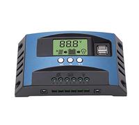 Badafaci Controlador Solar, Carcasa de ABS, Regulador de Energía Solar MPPT, Carga Inteligente de 12 V 24 V, Pantalla LCD con USB Dual para el Hogar y la Industria (30A)