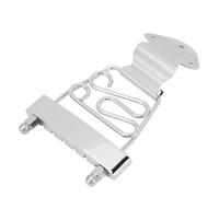 Badafaci Cordal de Trapecio de Guitarra de 6 Cuerdas, Cordal de Puente de Guitarra de Altura Ajustable de Metal con Tornillos a Juego, para Reemplazo de bajo de Archtop Jazz (SILVER)