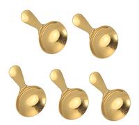 Badafaci Cuchara para Helado de Acero Inoxidable 304, 5 uds. Mini Cucharas de Postre para Ensalada de té, Bordes Lisos, Utensilios de Cocina Fáciles de Limpiar (GOLD)
