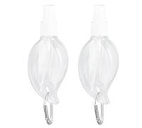 Badafaci Desinfectante de Manos con Clip, 2 Unidades de Recipiente Recargable Portátil de Plástico PET, Botella de Viaje con Llavero Transparente de 50 Ml, Tipo Aerosol para de Manos, champú Líquido