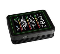 Badafaci Detector de Calidad del Aire WiFi, ABS 5 en 1 Probador de Calidad del Aire Interior con Pantalla LCD a Color, Control Remoto de Aplicación, Monitor de Humedad y Temperatura CO2 HCHO TVOC