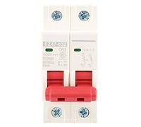 Badafaci Disyuntor de CC 2P 500V 63A Mini Disyuntor, Capacidad de Ruptura de 6kA, Carcasa Retardante de Llama, Protección contra Cortocircuitos de Sobrecarga de Viaje Rápido para Equipos Solares de CC