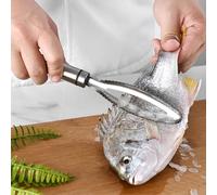 Badafaci Escamador de Pescado, Raspador de Acero Inoxidable 304, Herramienta de Cocina Ergonómica con Cómodo para Quitar las Escamas del Pescado y Preparar alimentos.