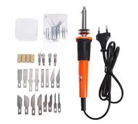 Badafaci Herramienta de Corte con Cuchillo Caliente Cortador de Plástico Cortador de Alambre de Espuma en Caliente 30W 16 Cuchillas 4 Mandriles de Corte 4 Manguitos de Po (Soldador con de plástico)