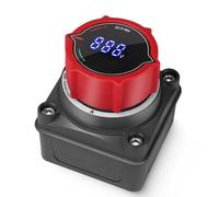 Badafaci Interruptor de Desconexión de BateríA, Interruptor de Desconexión de BateríA Marina de Latón ABS con Voltímetro LED, Corte de EnergíA de Encendido y Apagado de 5 A 60 V CC 250 A, para