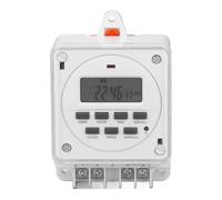 Badafaci Interruptor Temporizador Digital, 8 Programas de Encendido y | Temporizador Eléctrico, PC Ignífugo, Montaje en Panel Exterior, Iluminación, Riego, Aire Acondicionado, Batería de Respaldo