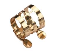 Badafaci Ligadura de Saxofón Alto Tenor Boquilla de Doble Tornillo, Ligadura de Saxofón de Cobre Premium para Tono Completamente Centrado, Diseño de Patrón de Flores Fácil de Ajustar para Músicos