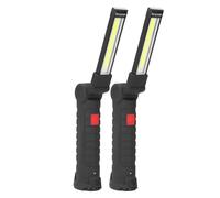 Badafaci Luz de Trabajo LED Recargable Portátil Plegable Base Magnética COB Múltiples Modos de Iluminación Mantenimiento para Acampar Al Aire Libre Trabajo de Emergencia 2 Paquetes